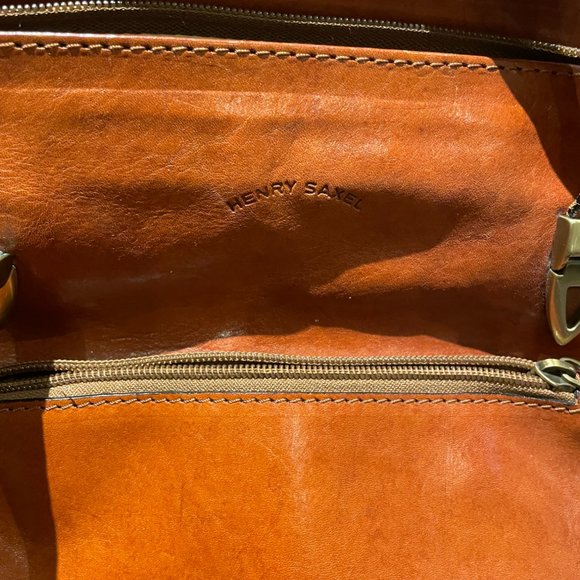 Vintage Henry Saxel Genuine Leather Shoulder Bag, vintage 80s, - Picture 5 of 7